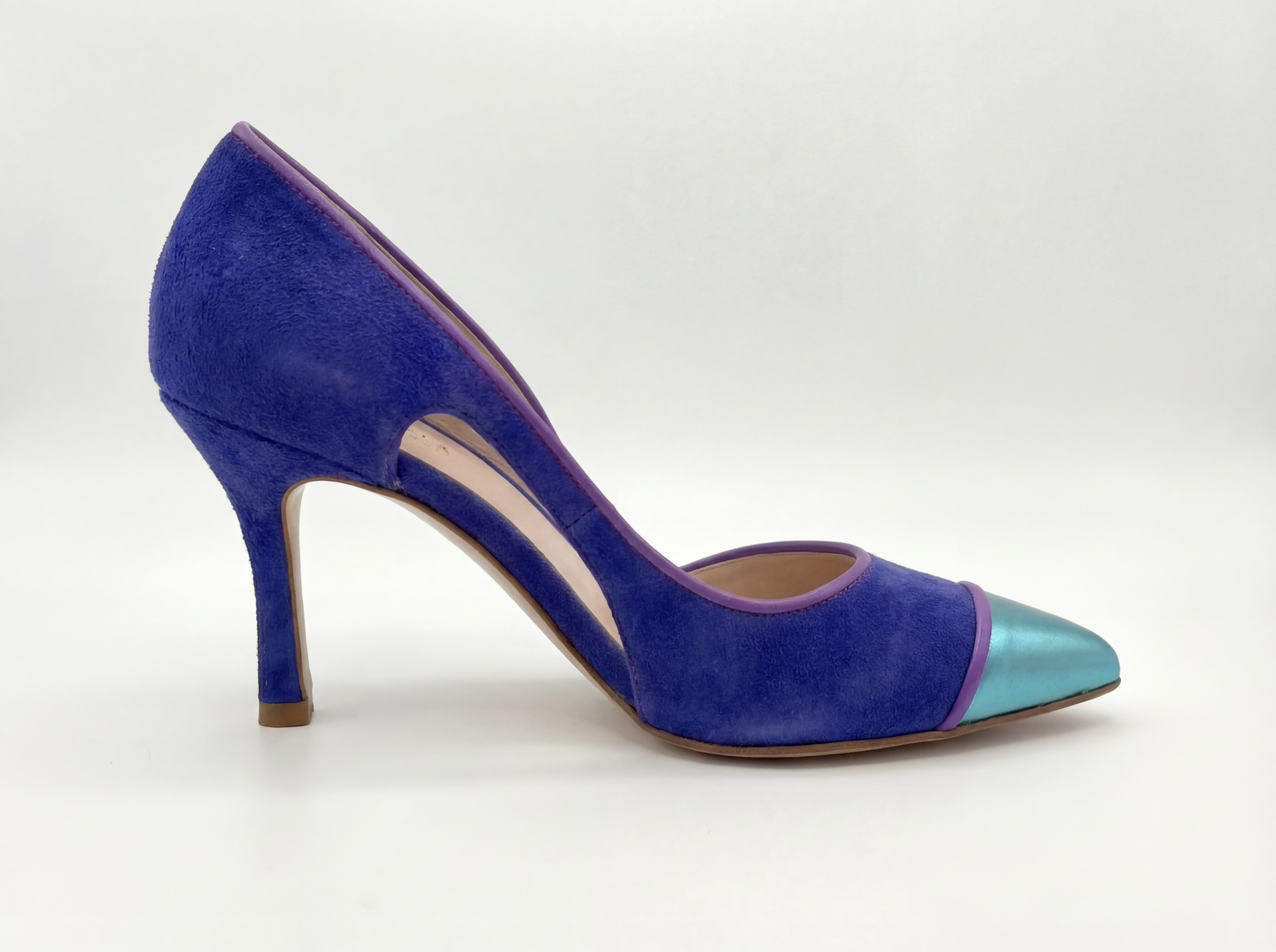 Azure Designer Suede Pumps