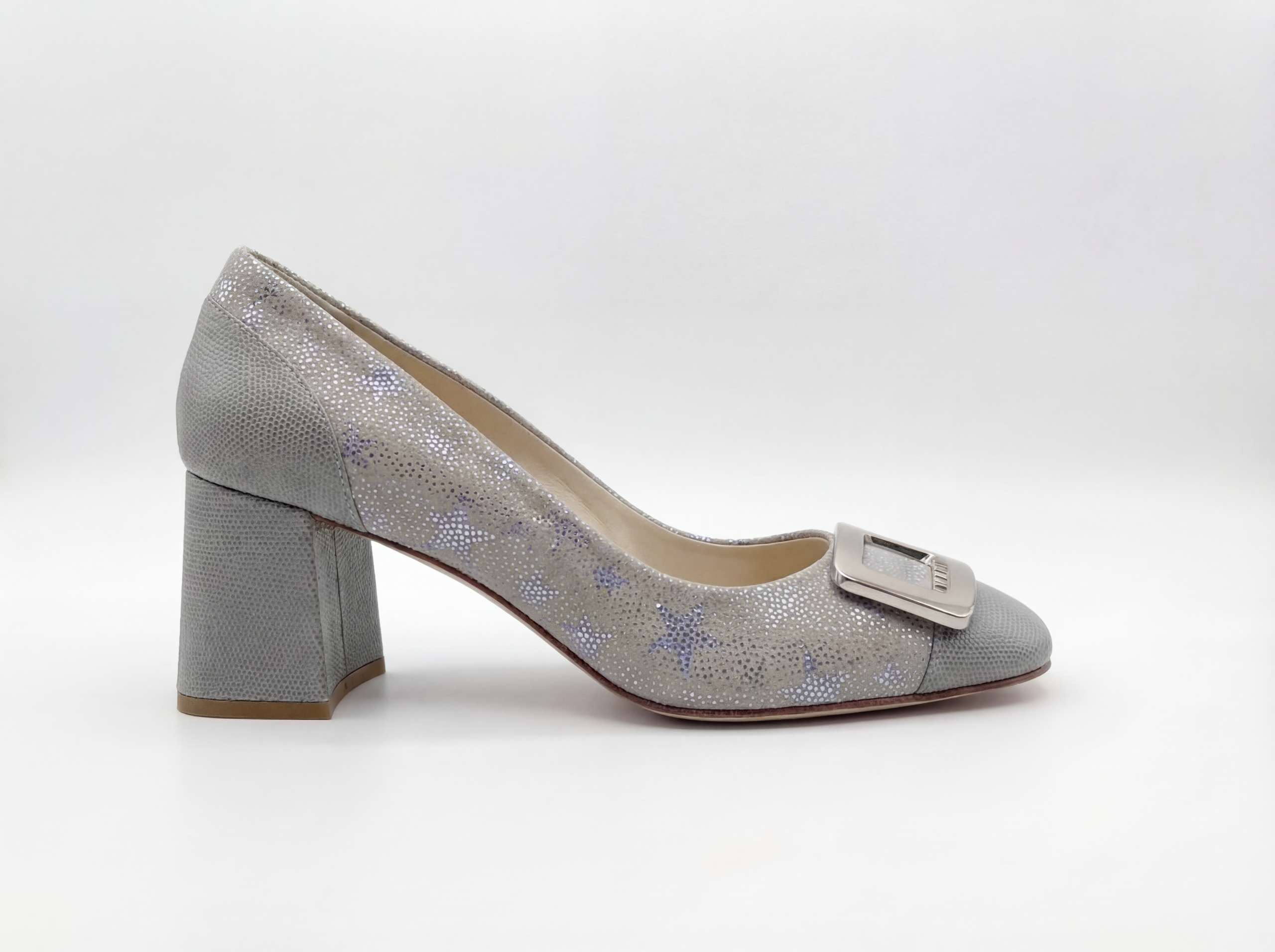 Silver Star Italian Leather Heels