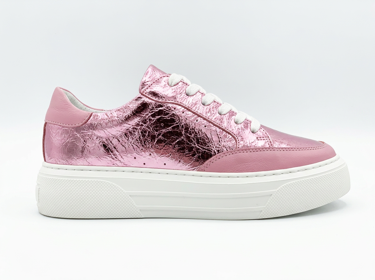 Luxury Pink Leather Sneakers