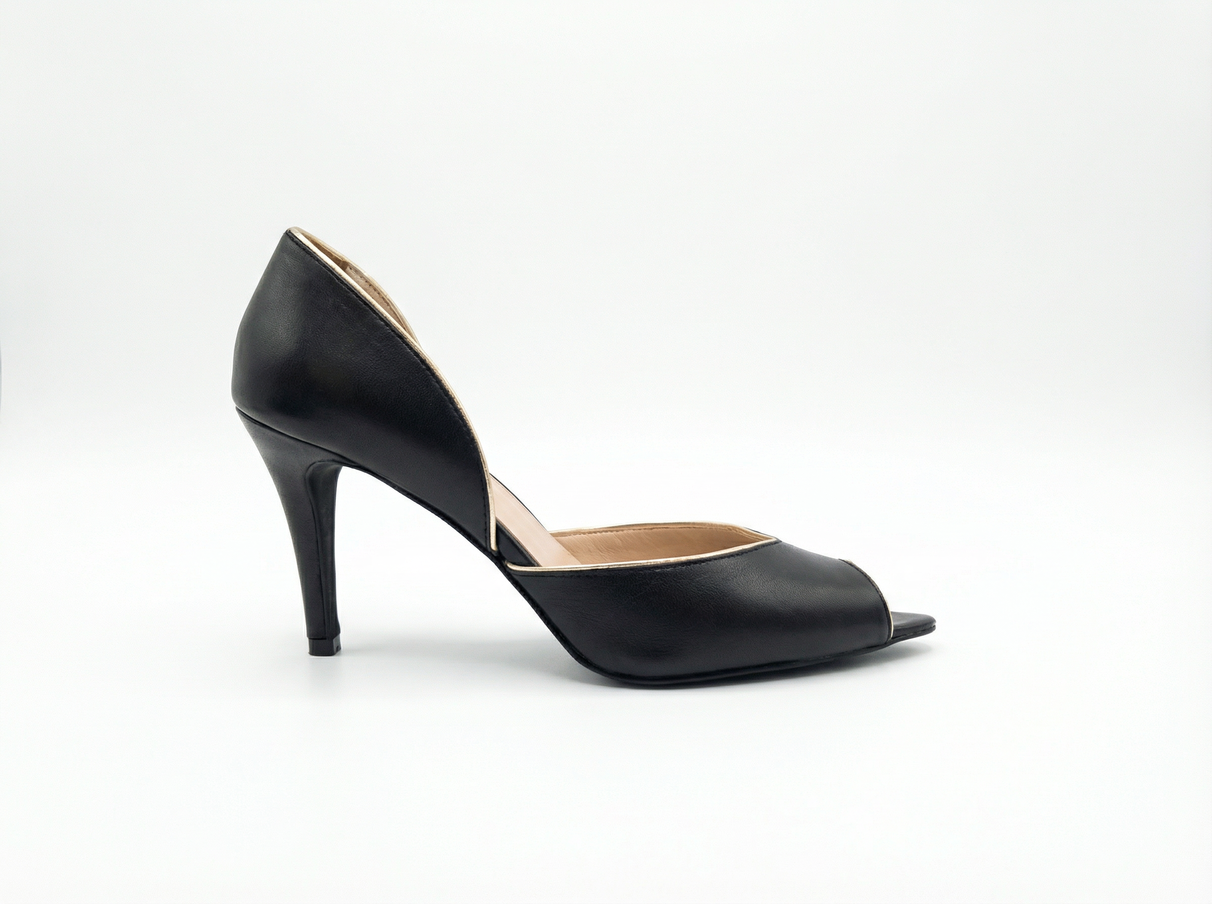 Black Sculpted Pointed Heels
