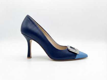 luxury blue classic heels