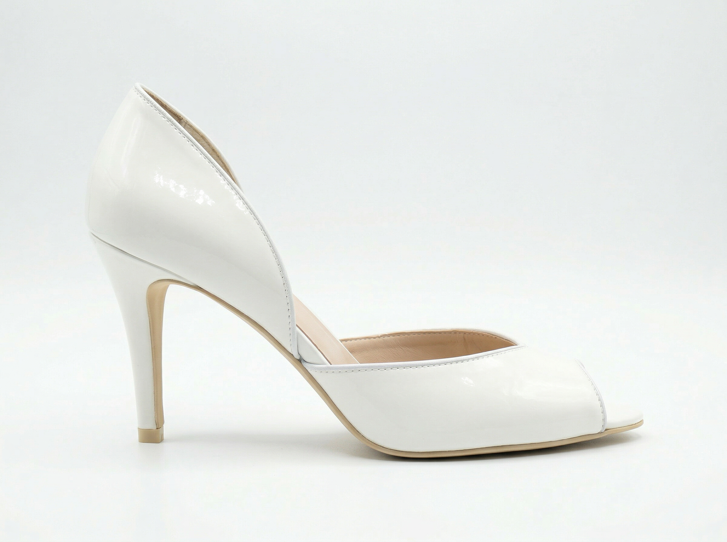Ivory Minimal D’Orsay Heels – Handmade Italian Leather Pumps