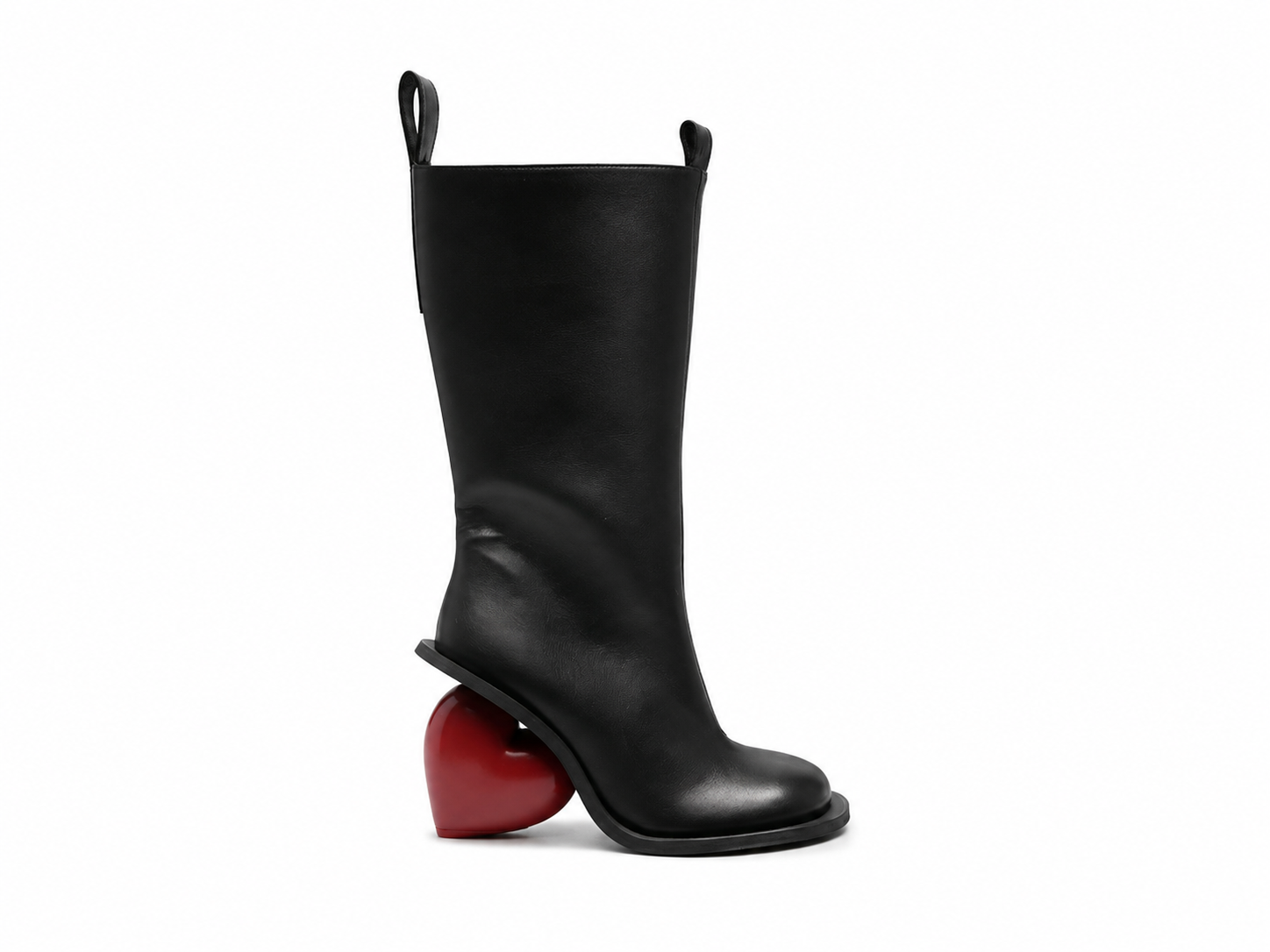 Heart Sculptural Heel Leather Boots