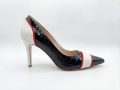 Contrast Leather Pointed-Toe Pumps | LJUTIKOVA