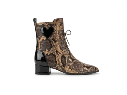 Snake-Effect Leather Ankle Boots | LJUTIKOVA